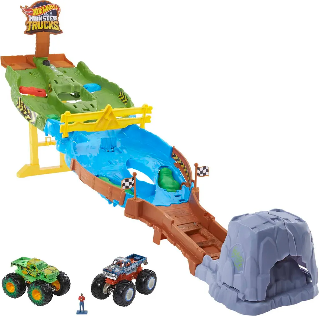 Circuit Hot Wheels Monster Truck Wreckin' Raceway avec 2 Véhicules Inclus