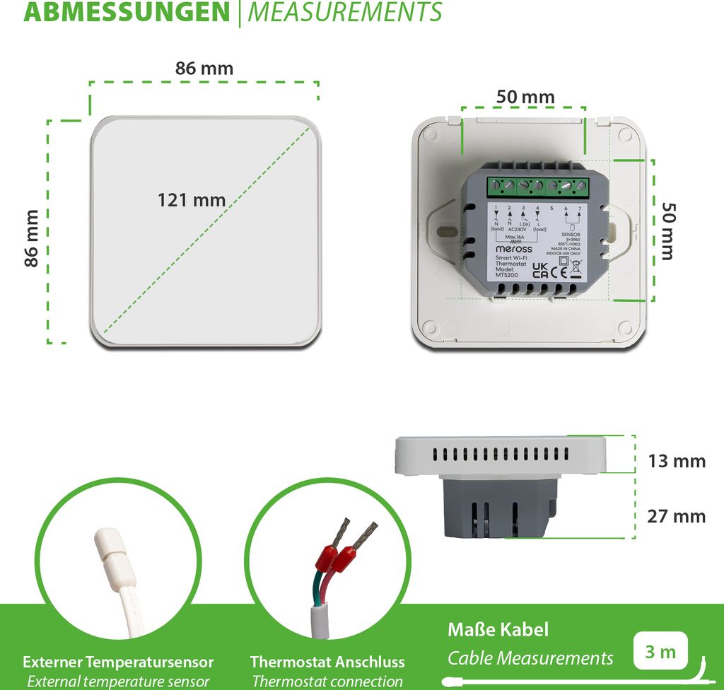 Termostat MTS200 WiFi pre elektrické podlahové vykurovanie, Obrázok produktu 4