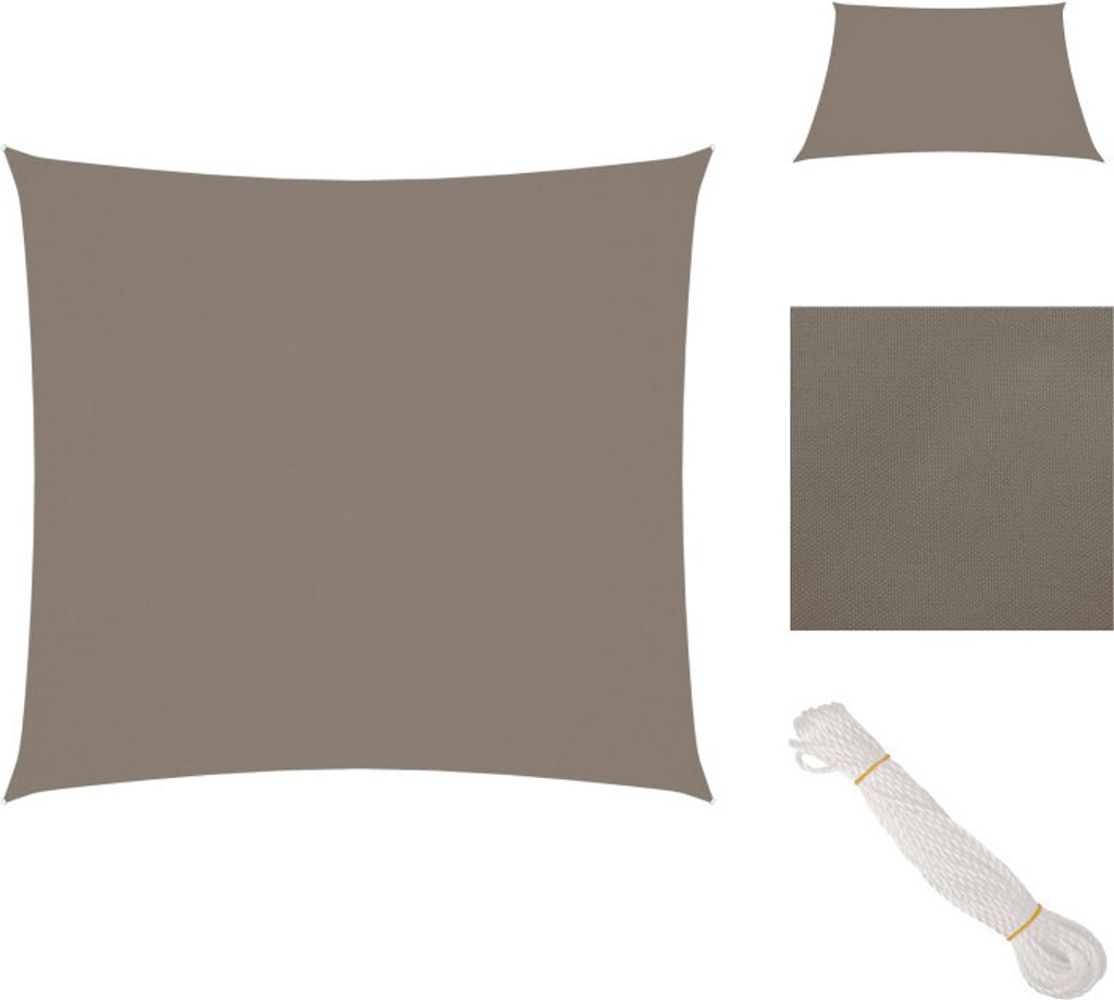 vidaXL Sonnensegel Oxford-Gewebe Quadratisch 4x4 m Taupe - Sonnenschirme & Sonnenschutze