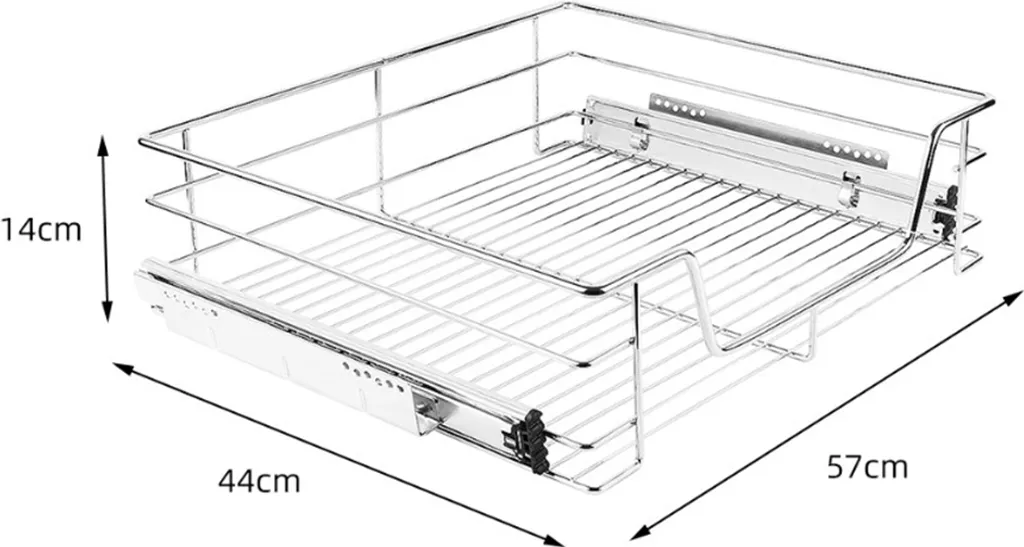Panier Coulissant de Cuisine pour Meuble 60cm - Pack de 2 Tiroirs Pro - 6