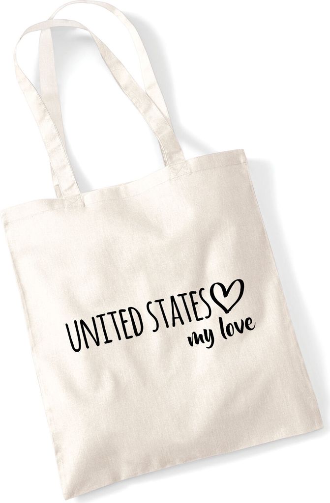 Huuraa Jutebeutel United States my love 10 Liter Natural Baumwolle Tasche Geschenkidee