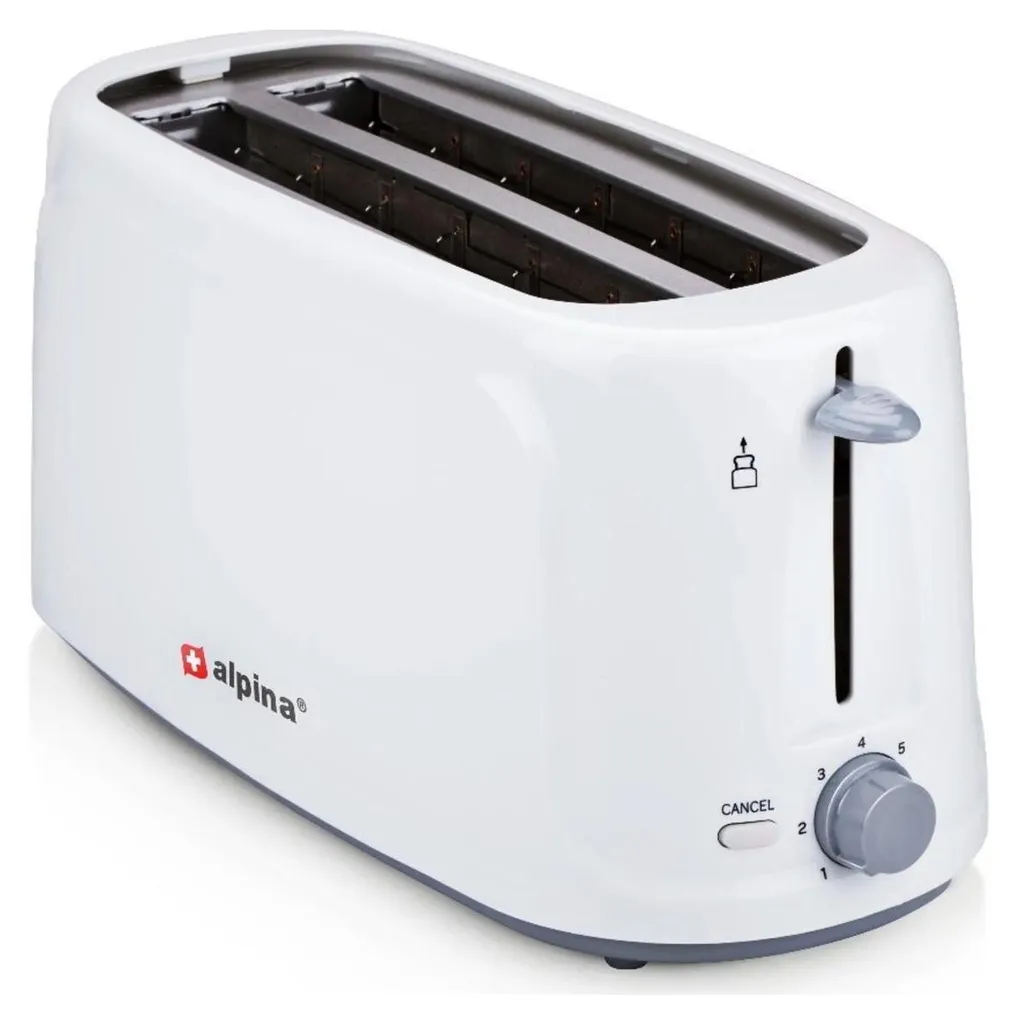 Tostapane Bianco ALPINA 1450W: Efficienza e Massima Potenza