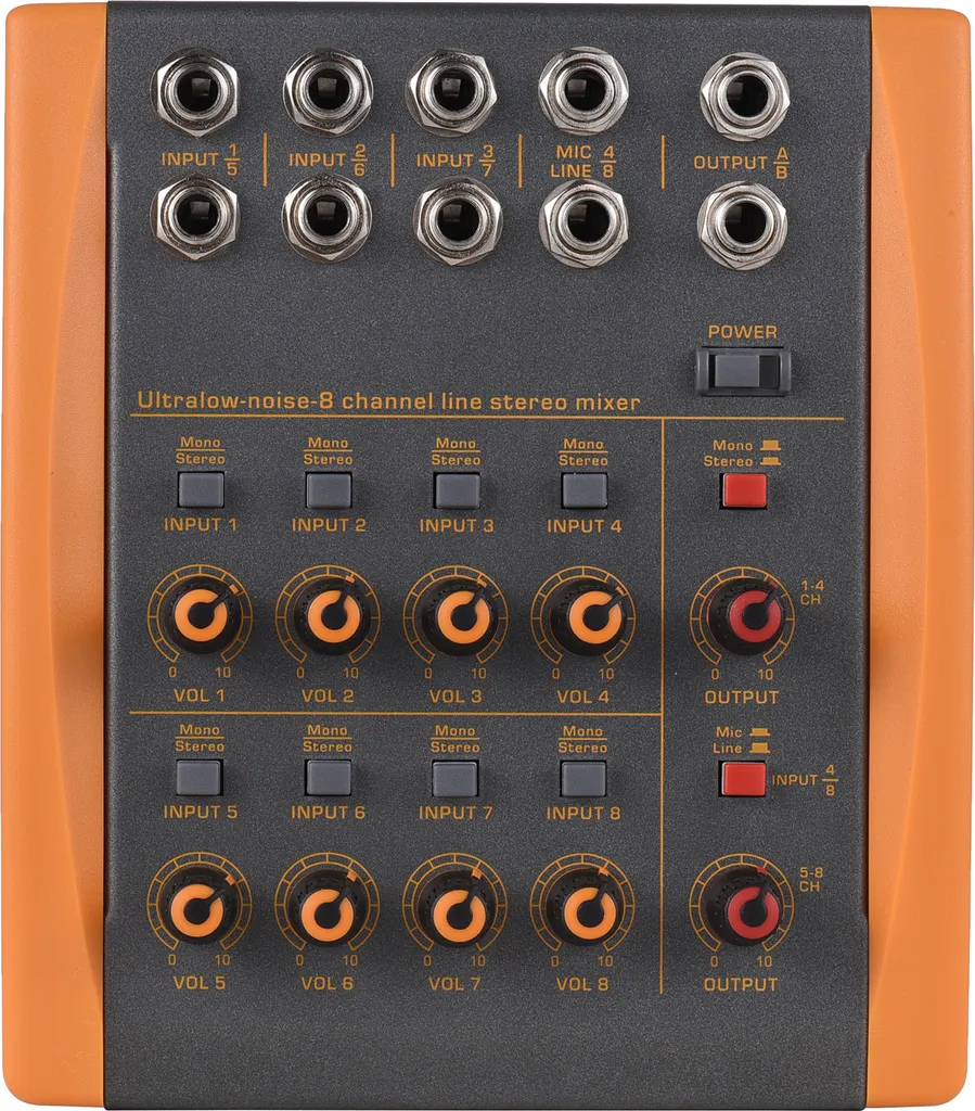 Table de mixage 8 canaux anti-souffle pour connecter plusieurs instruments