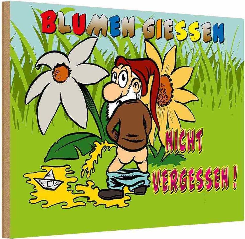 vianmo Holzschild 20x30 cm Blumen giessen nicht vergessen