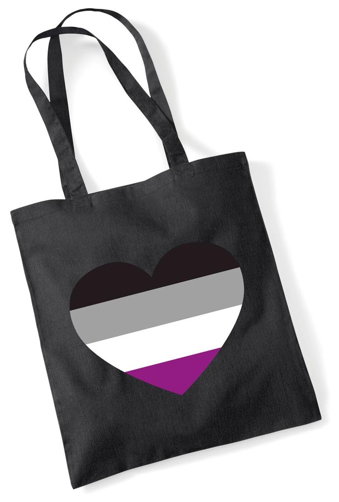 Huuraa Jutebeutel Auelle Pride Flagge LGBTQ Herz 10 Liter Black Baumwolle Tasche Geschenkidee