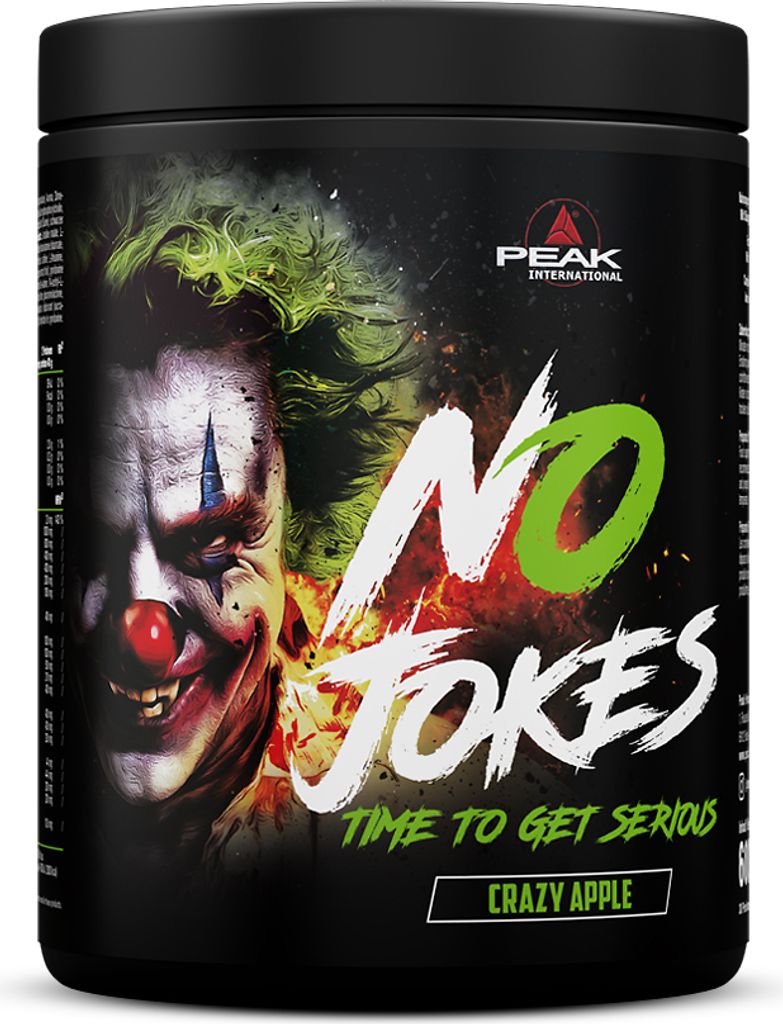 No Jokes - 600g : Crazy Apple I Pulver I Pre Workout Booster I Wachheit I Fokus I Pump I Ausdauer I Ashwagandha KSM-66 I Koffein I L- Arginin HC...