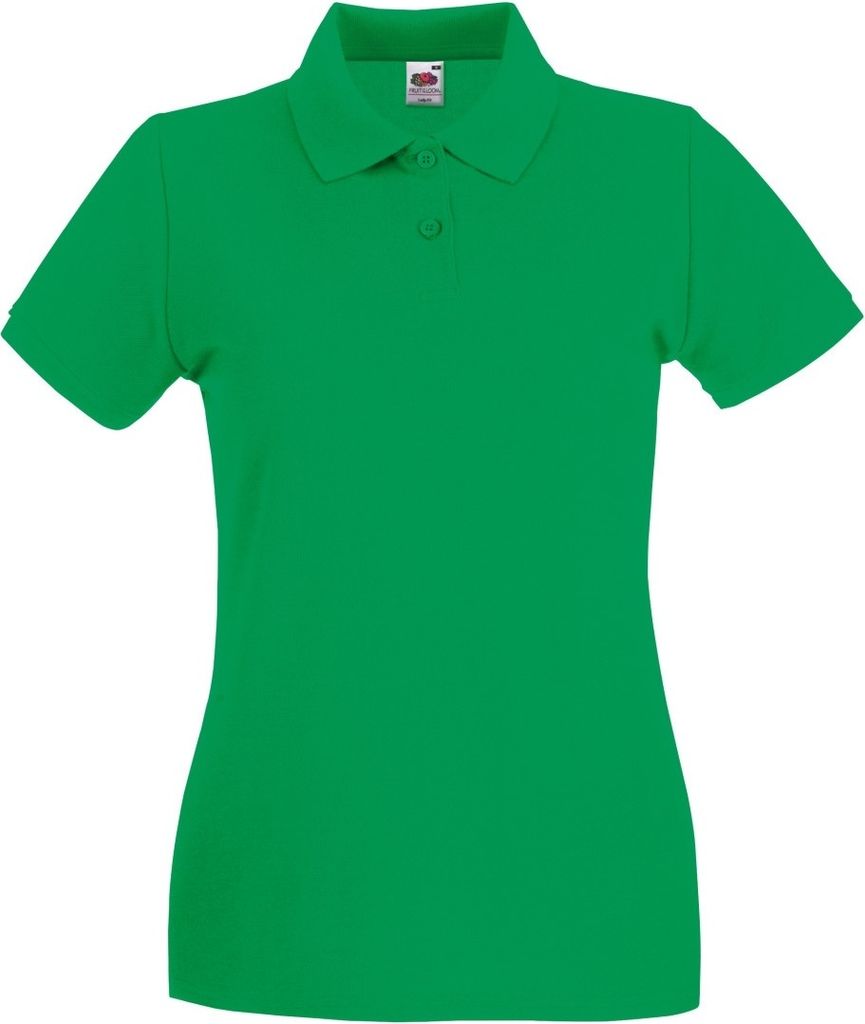 Fruit of the Loom - "Premium" Poloshirt für Damen kurzärmlig BC1377 (XS) (Kellygrün)
