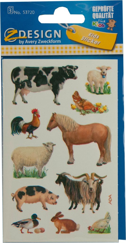 Zweckform Schmucketikett Bauernhoftier 53720
