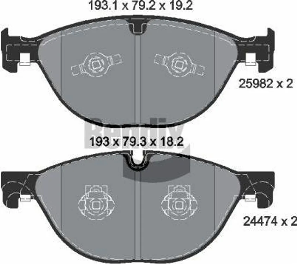 Plaquettes BENDIX BPD2278 de Qualité OE T2R22312 pour Freinage F-Type