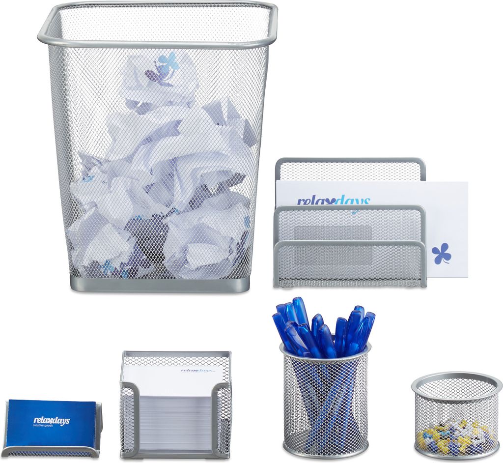 Relaxdays Schreibtisch Organizer 6er Set, Ablage Produktbild 