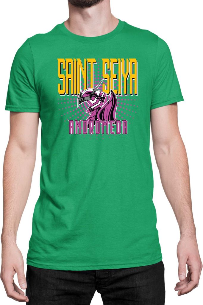 Herren T-Shirt Japan Anime Manga Saint Anime Seiya Andromeda Shun 02 Saint Andromeda Zodiac, Man S / Grün