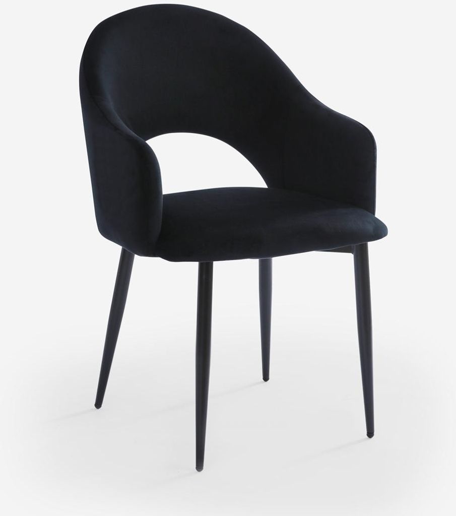 Chaise avec accoudoirs moderne en velours pour la salle à Image du produit 