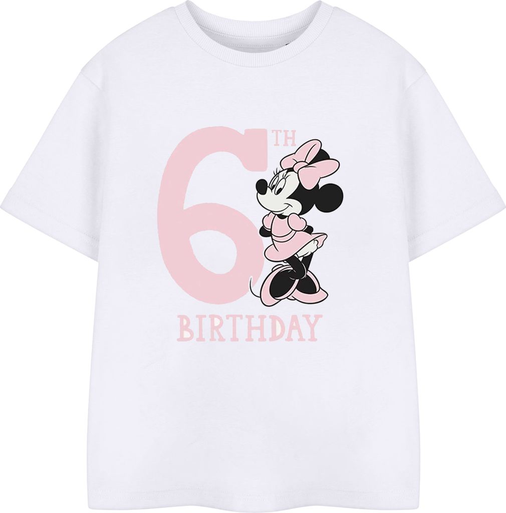 Disney - T-Shirt für Kinder - 6 Geburtstag TV4906 (104) (Weiß)