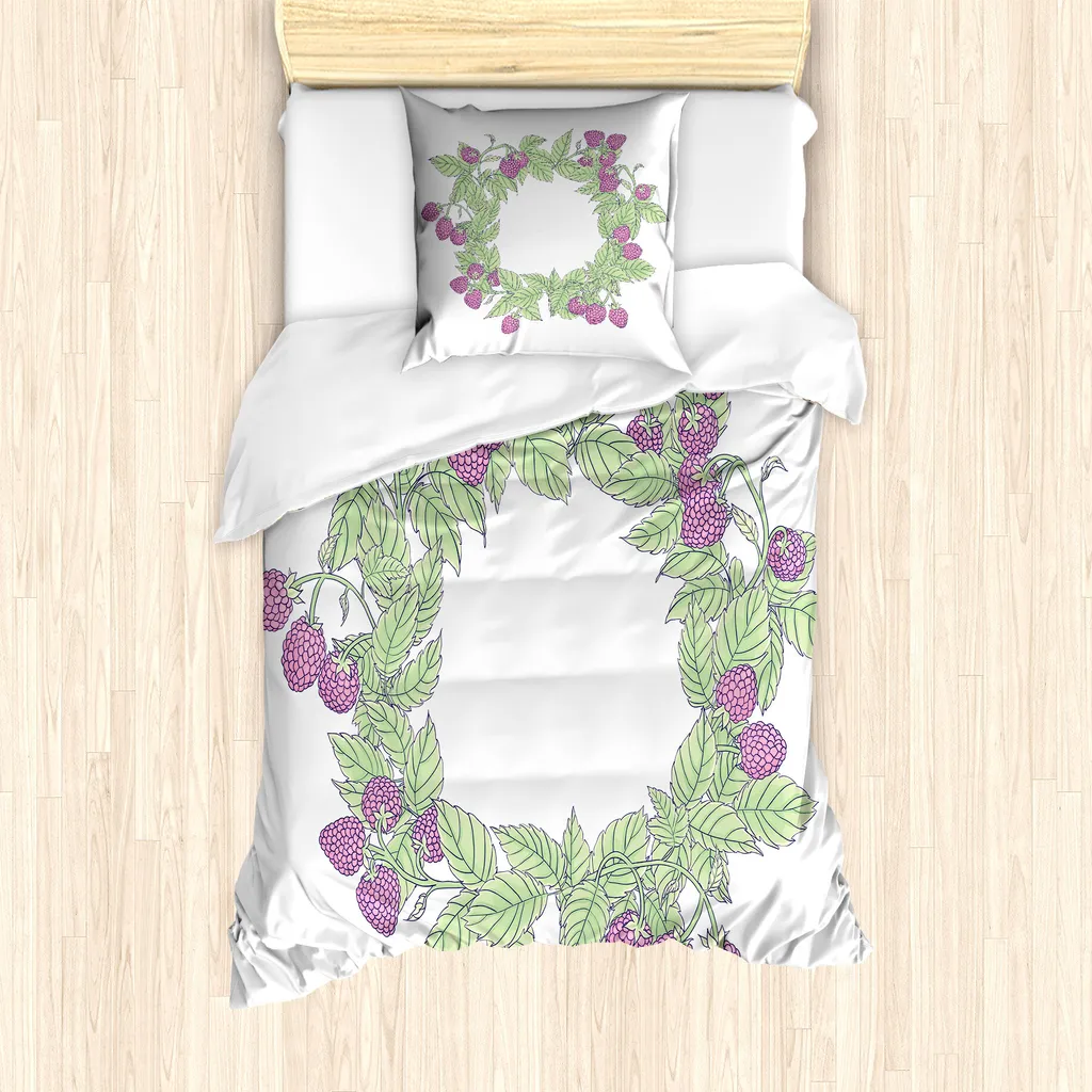 Set Copripiumino ABAKUHAUS 135x200 Himbeer-Kranz | Offerta Letto Singolo