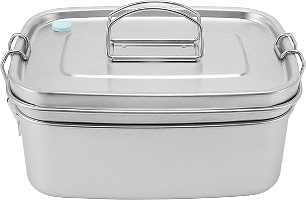 Doppelschichtige Lunchbox aus Edelstahl, tragbare 1,5-l-Bento-Box für Studenten, Büroangestellte, Kantine, Picknick, Camping
