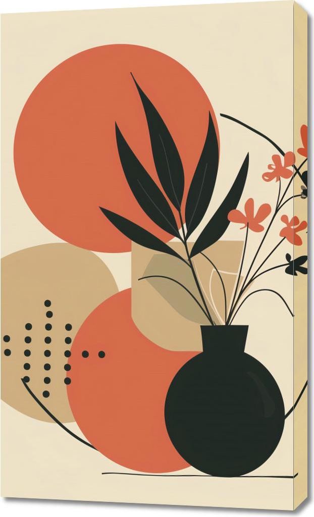 Bild 60x100cm Vase mit Blumen