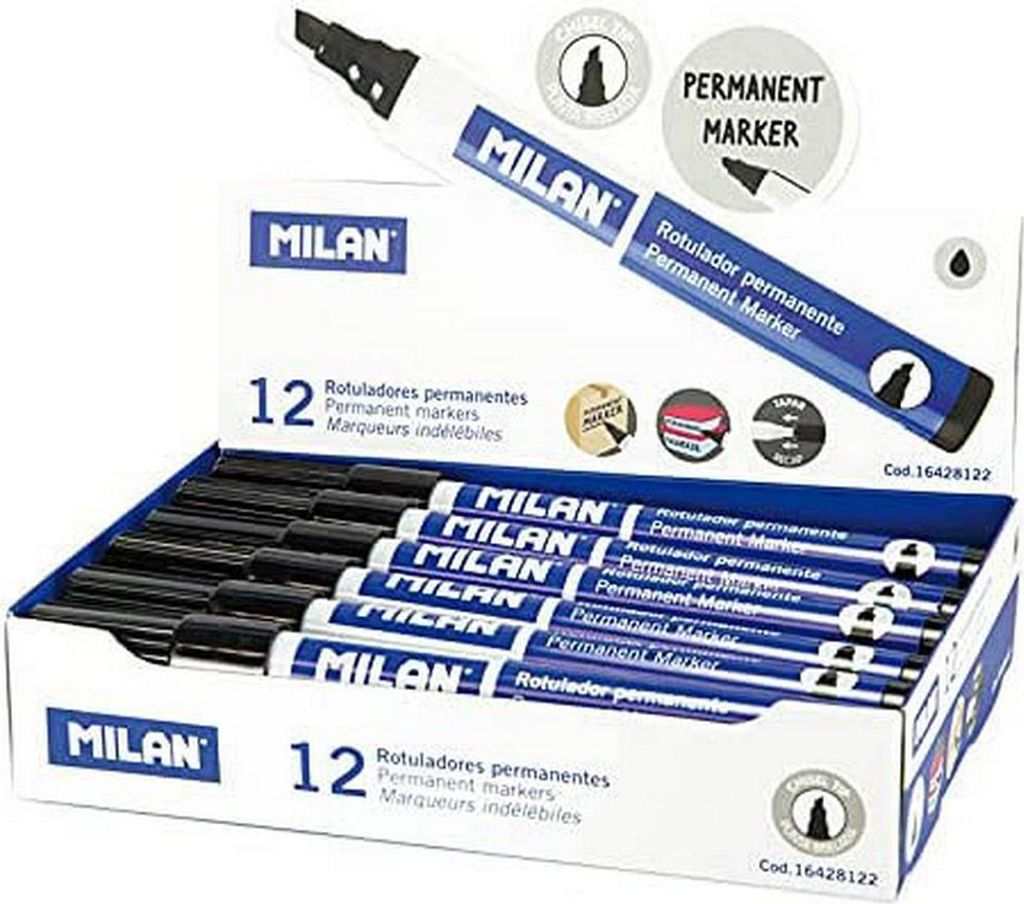 Dauermarker Milan 12 Stück Schwarz PVC