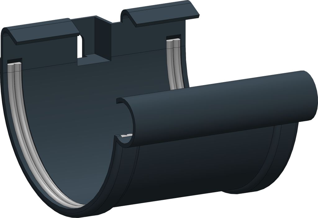 Dachrinne Halbrund 100mm Einzelteile | Rinnenverbinder Produktbild 