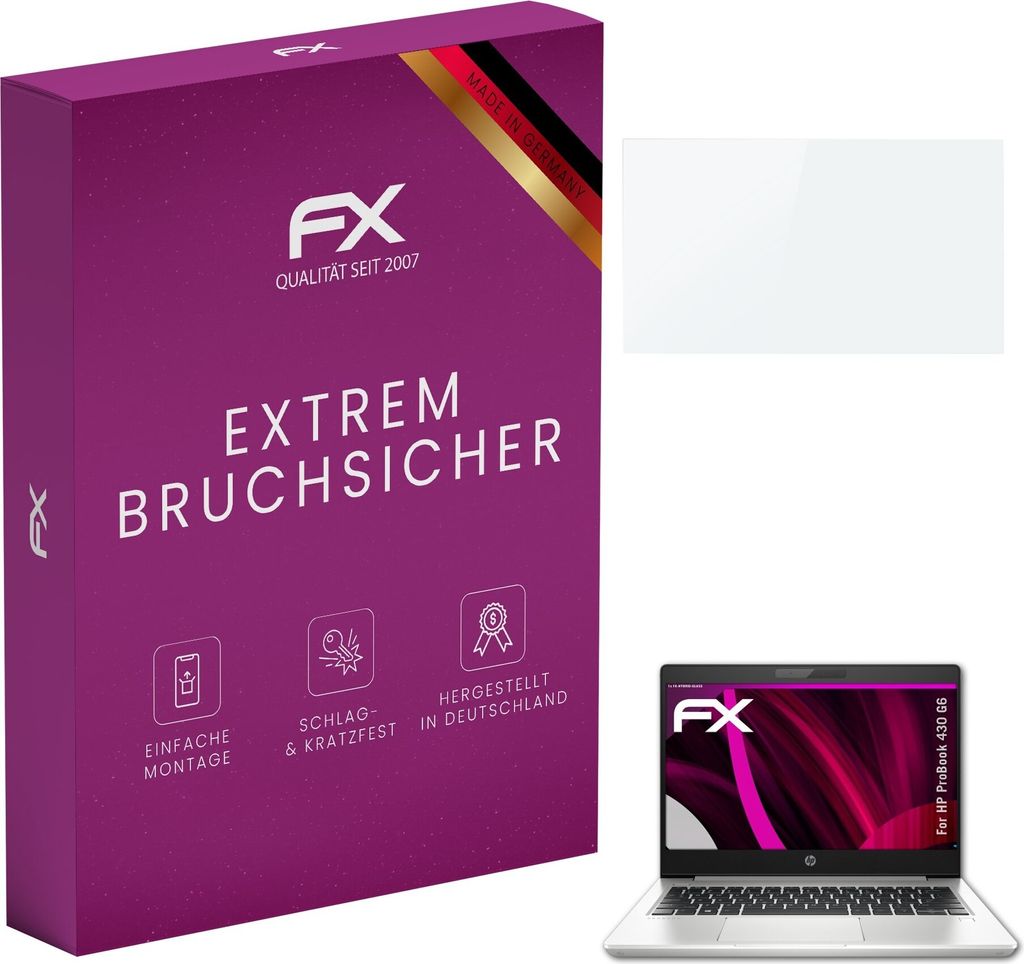 atFoliX FX-Hybrid-Glass Displayfolie kompatibel mit HP ProBook 430 G6 Glasfolie