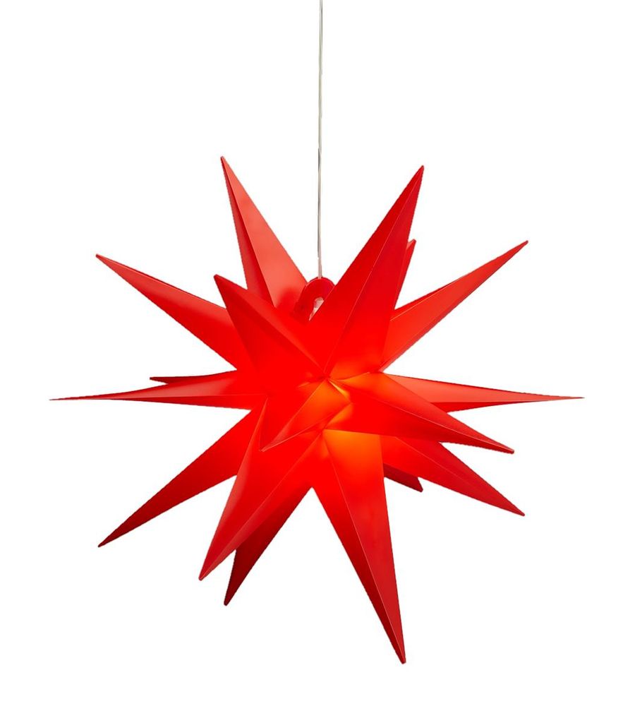 60cm mit 10 LEDs Beleuchtung & Timerfunktion rot 5x LED-Weihnachtsstern Ø ca 