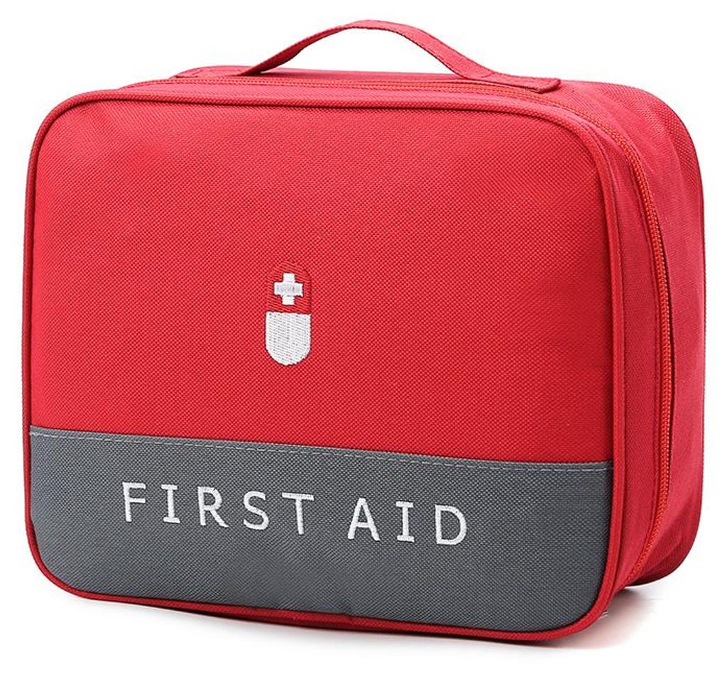 Große Erste-Hilfe Tasche – tragbare Medikamententasche, Reise Apotheke, Organizer für Medikamente (groß),Red