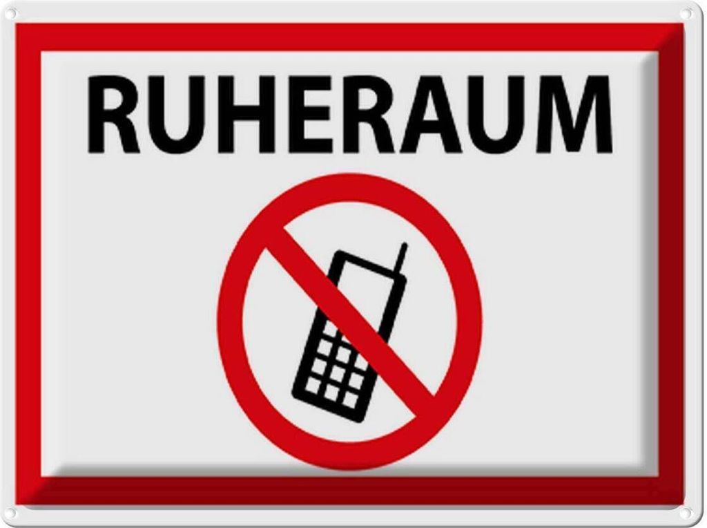 vianmo Blechschild 30x40 cm Ruheraum Handy verboten Warnschild Hinweisschild Sicherheit Vorsicht