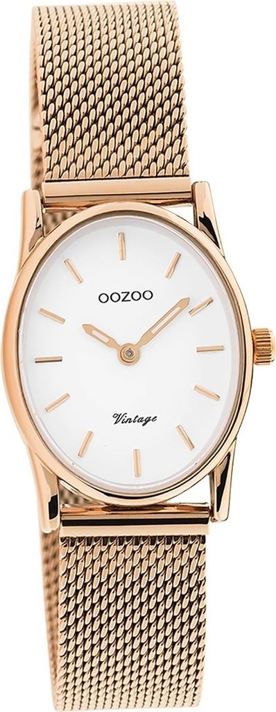 Oozoo Metall Mesh Damen Uhr Analog Quarzuhr Armband rosegold Vintage Series D2UOC10969
