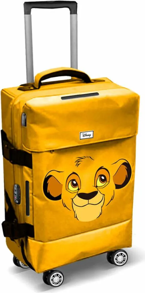 Bagage Cabine Enfant Simba Le Roi Lion Trolley Rigide 4 Roues 55cm Jaune