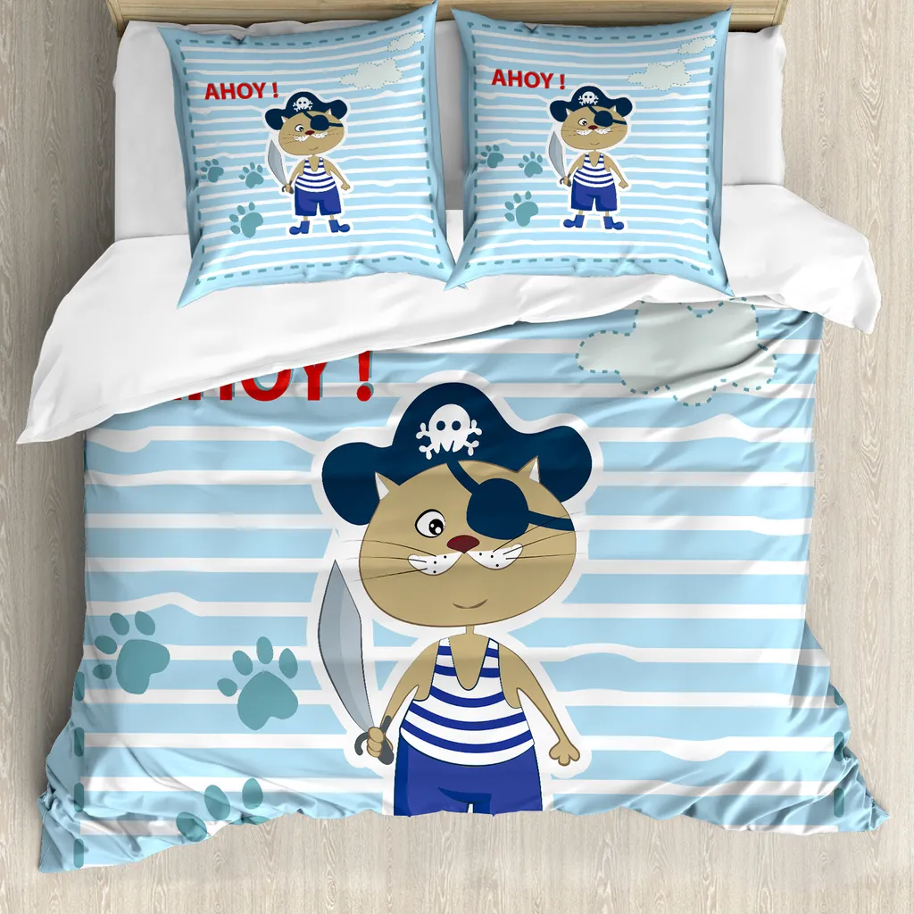 Set Letto Anallergico ABAKUHAUS Gatti Pirati - Igiene e Comfort 155x220