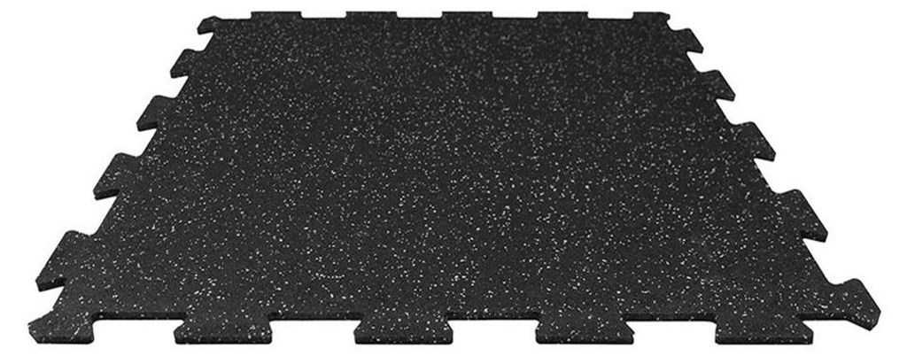 tiguar SLICE Puzzlematte 98x98x1,5 cm schwarz mit Mosaik | Rutschfeste Bodenmatte aus recyceltem Gummi | Ideal für Fitnessstudios, Home-Gym, Cross...