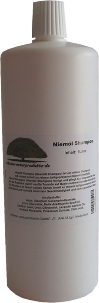 Niemöl Shampoo (Neemöl Shampoo) 1 Liter Geschmeidigkeit und Glanz für strapazierte Haare von erlesene-naturprodukte