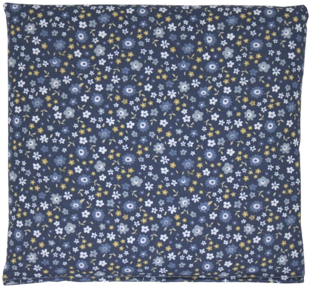 Körnerkissen 24x24cm, Bio Füllung & Bio Stoff Blümchen-blau. Wärmekissen