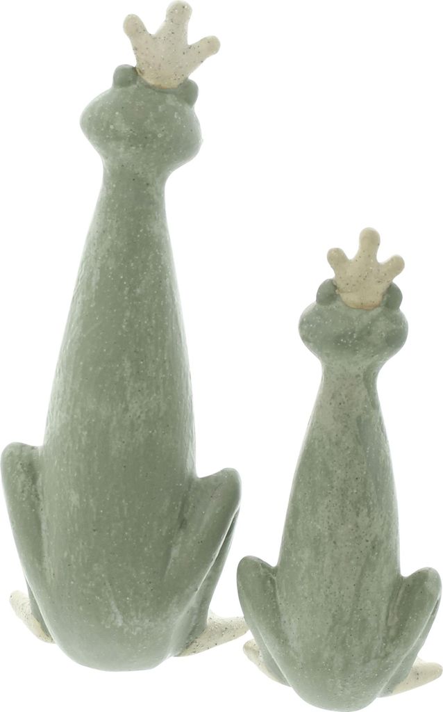 FRANK FLECHTWAREN Figur Froschkönig, 2er Set, Terracotta, möbelschonende Kunststoffnoppen Maße: Höhe 19 cm, 26 cm