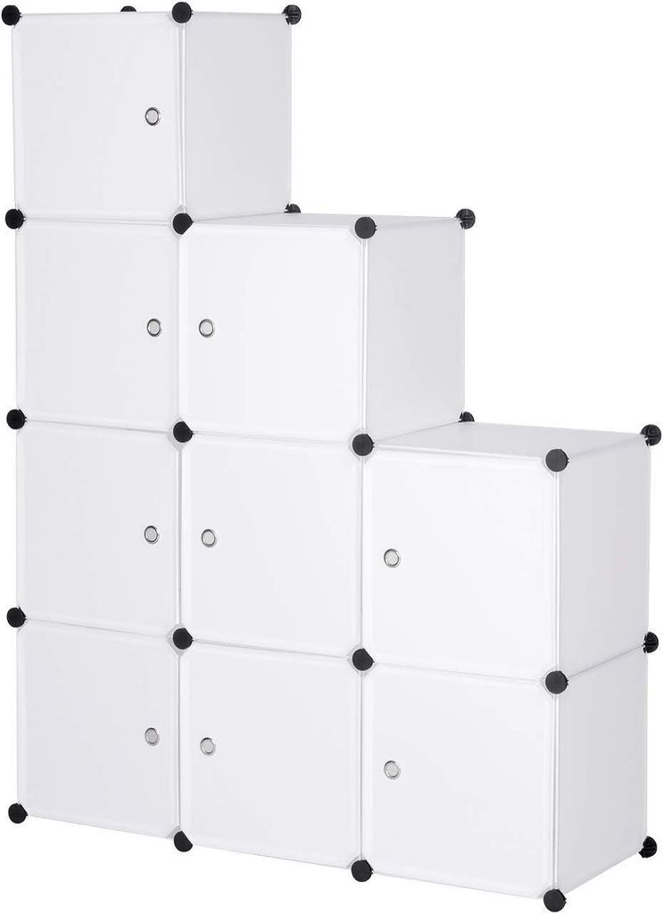 Armario modular con puerta, 9 compartimentos | Blanco | 111 Imagen del producto 