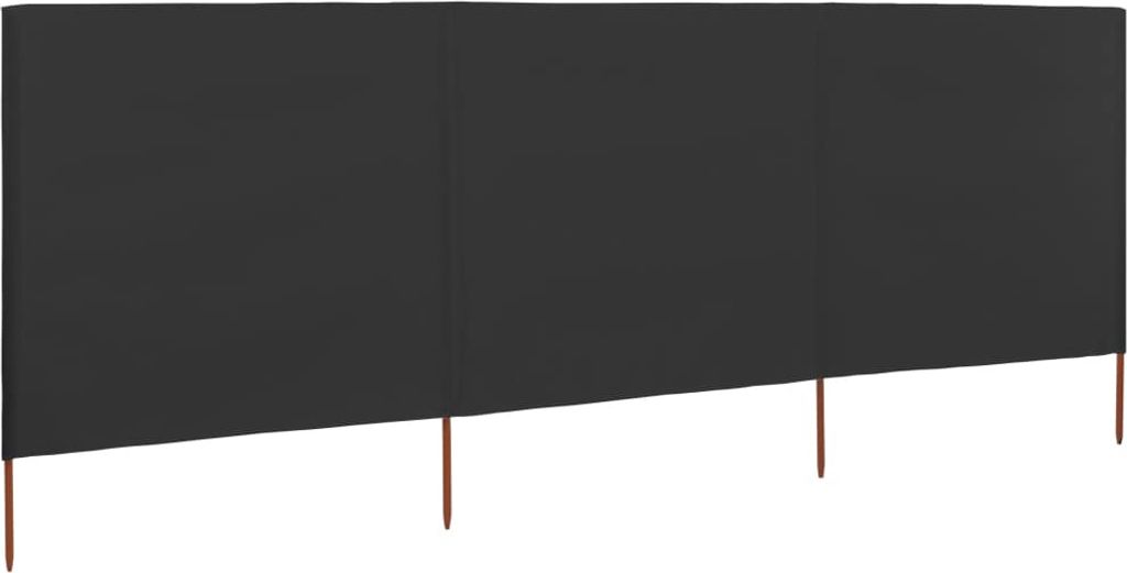 vidaXL 3-teiliges Windschutzgewebe 400 x 160 cm Anthrazit Produktbild 