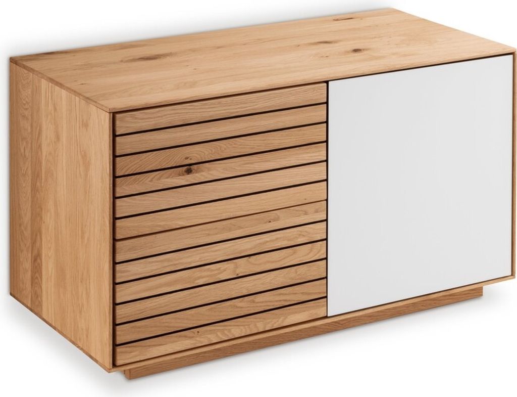 Bank Rimini Eichenholz Glas Natur Weiß 80 x 37 x 44 cm