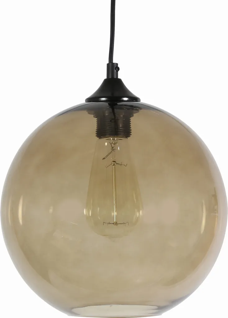 Suspension en Verre Noir Design Edison 120cm pour Salon et Cuisine