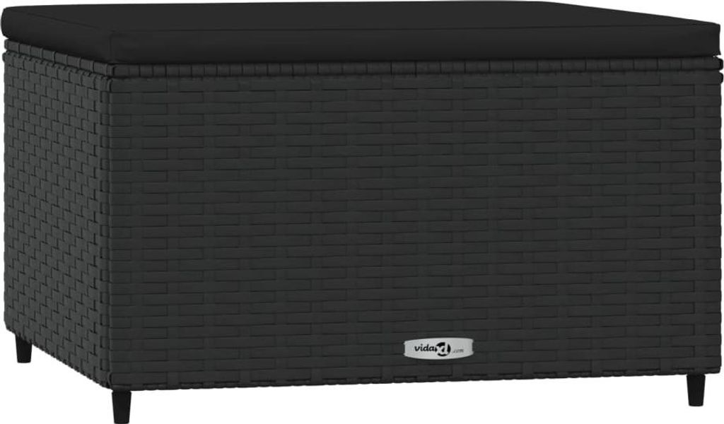 vidaXL Zahradní stolička s polštářem Black Poly Rattan Obrázek produktu 