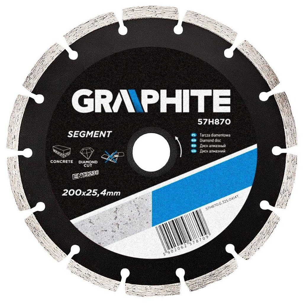 GRAFITE Lama diamantata 200 x 25,4 mm, segmentata Immagine del prodotto 
