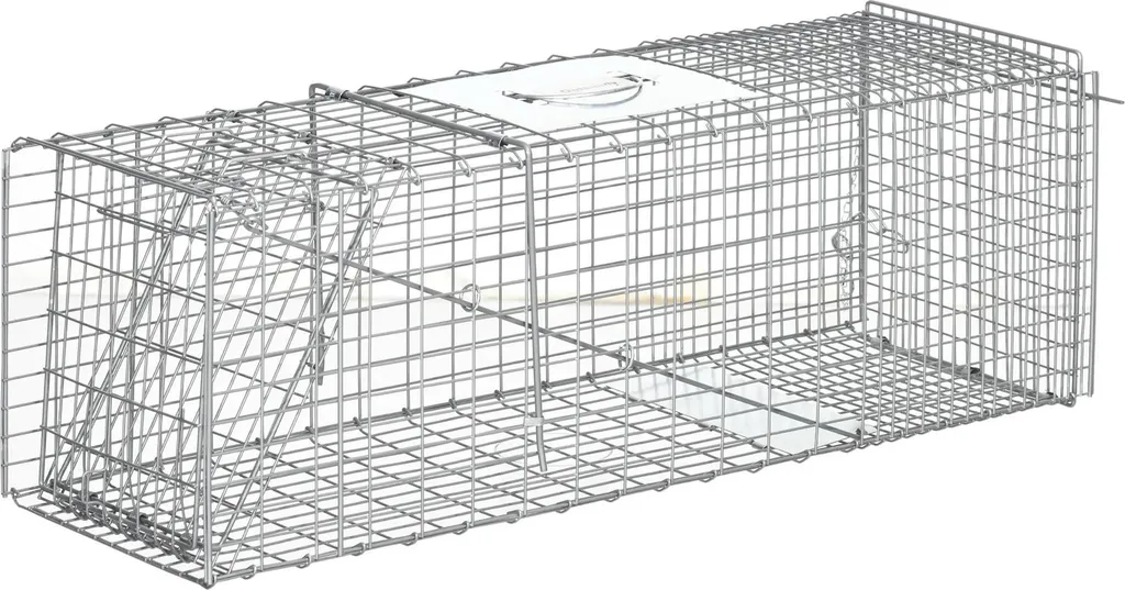 Grande Cage Piège 93 cm avec Poignée de Transport et Porte à Ressort
