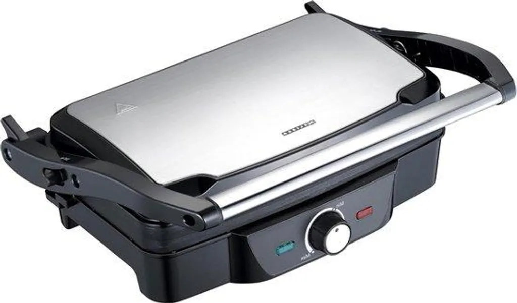 Grill Électrique 1600W en Acier Brut - Ouverture Totale Grand Format