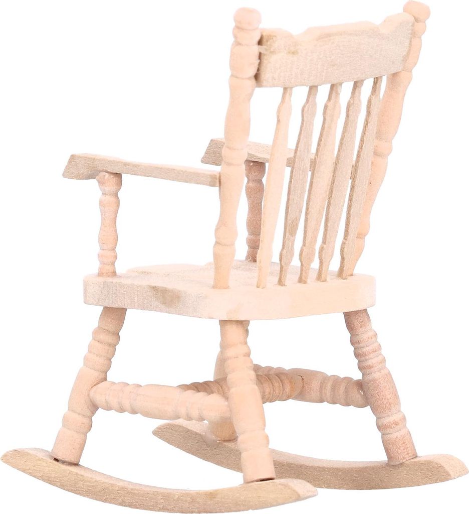 1:12 Miniatur Schaukelstuhl Cute Wood Rocker Möbel Toy Dollhouse AccessoriesBurlywood
