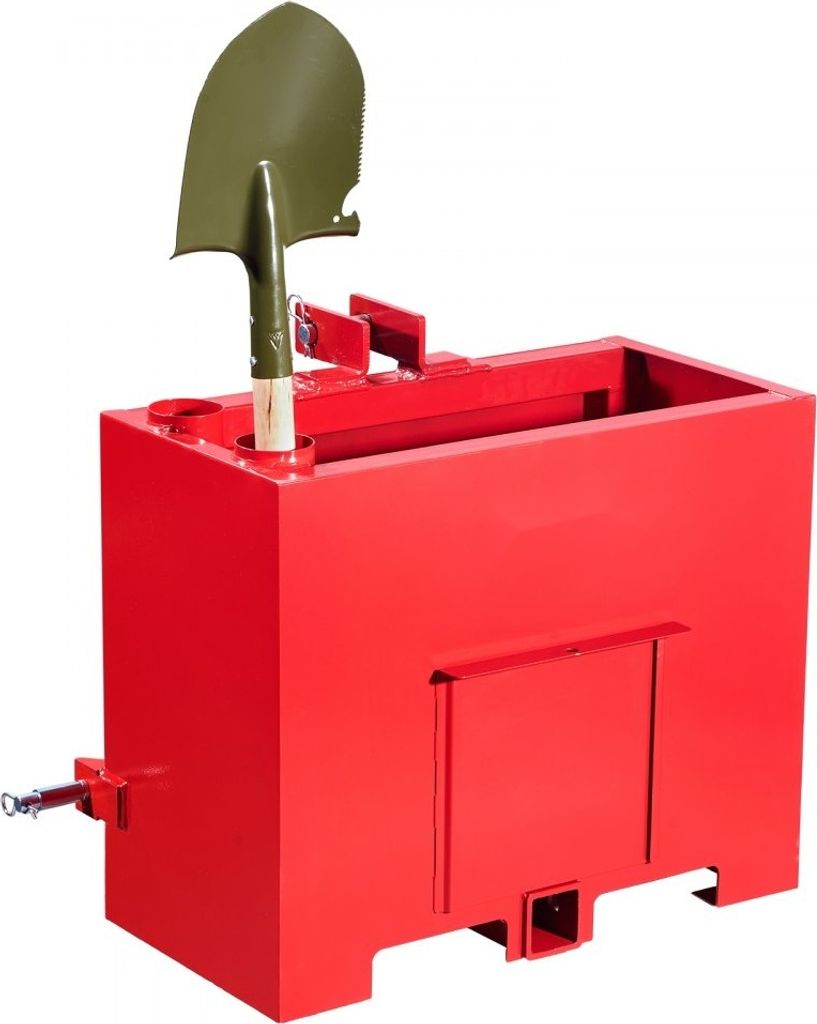 Traktor Ballastbox Rot - 3-Punkt Kategorie 1 - Schnelles Tach Hitch Gegengewicht - Traktorgegengewicht Ballastbox