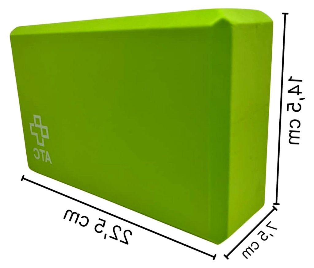 Yoga Block in verschiedenen Farben als Hilfsmittel für Asanas, Pilates- und Yogaübungen - Dehnungsblock, Yogaklotz, Yogaziegel, grün