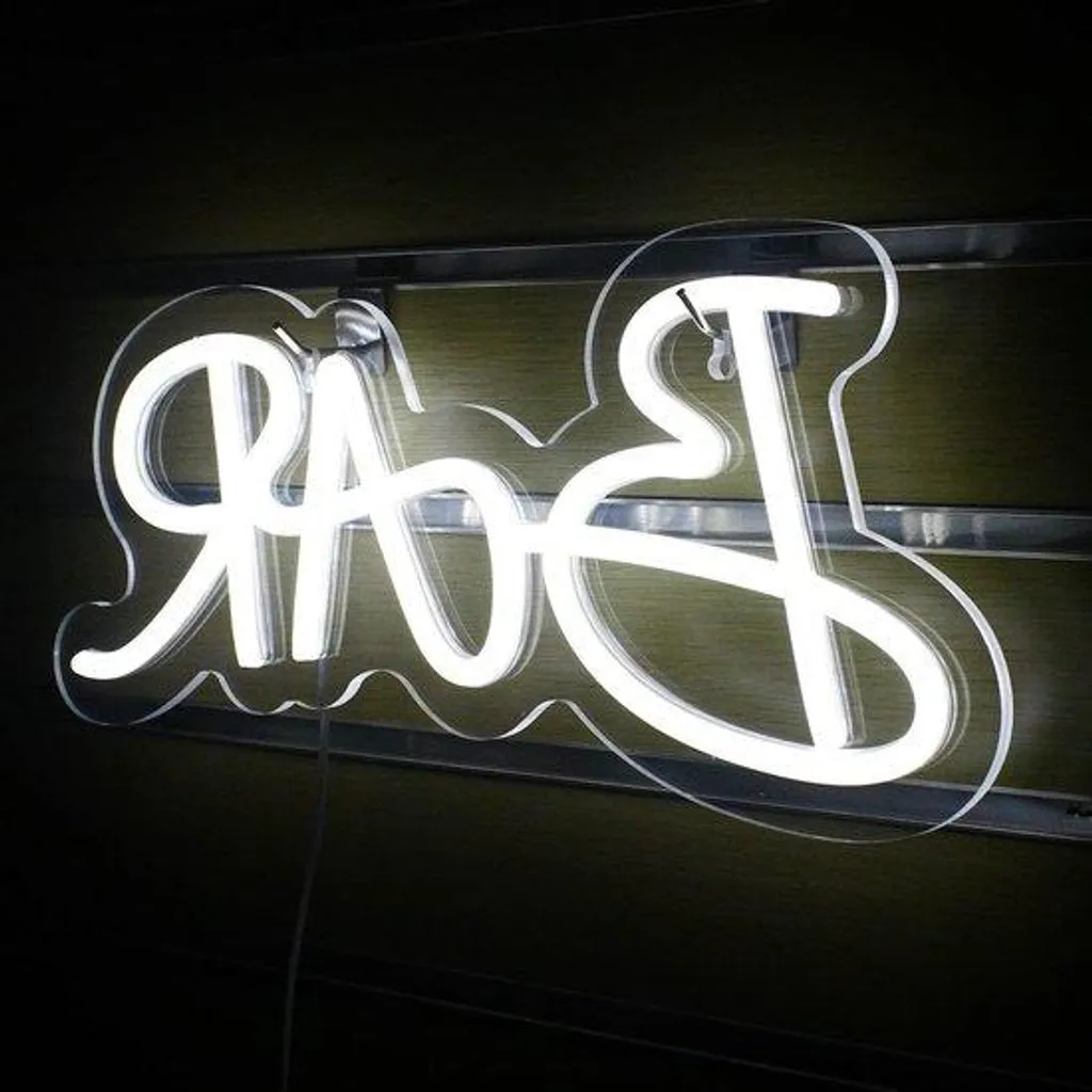 Néon mural blanc LED à haute luminosité décoratif spécial Noël et bar