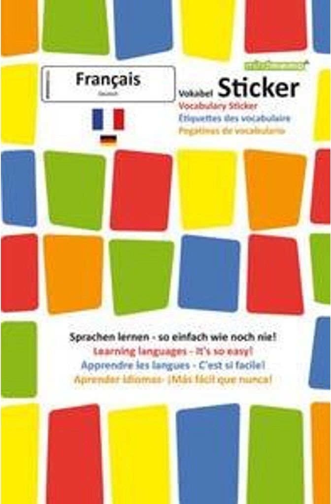 mindmemo Vokabel Sticker - Grundwortschatz Französisch / Deutsch - 280 Vokabel Aufkleber - Zusammenfassung