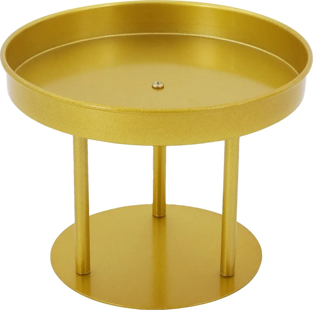 Décoration de mariage : Lot 10 porte-fleurs dorés acier pour table ronde