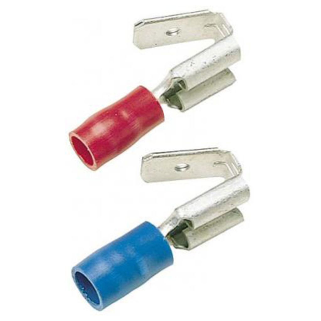 Flachsteckhülse DIN 46245, isoliert, mit Abzweig, 6,3 x 0,8 mm, rot (Pack à 100 Stück)