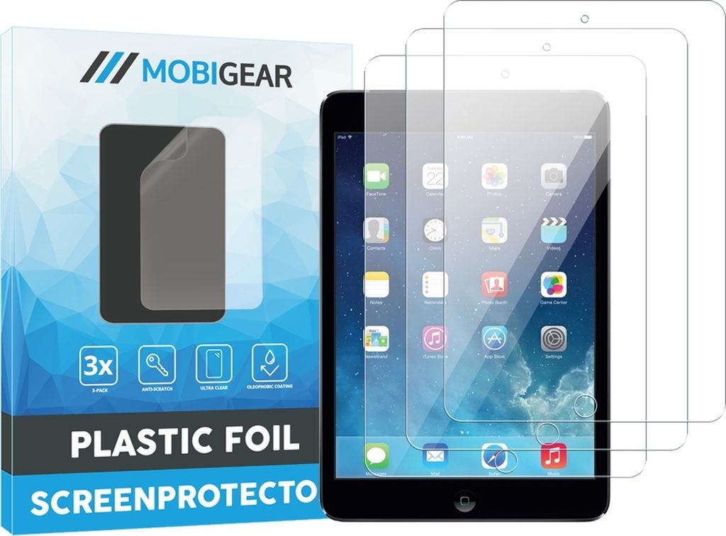 Mobigear iPad Mini 1 (2012) Displayschutz Schutzfolie - Hüllenfreundlich (3er Pack)