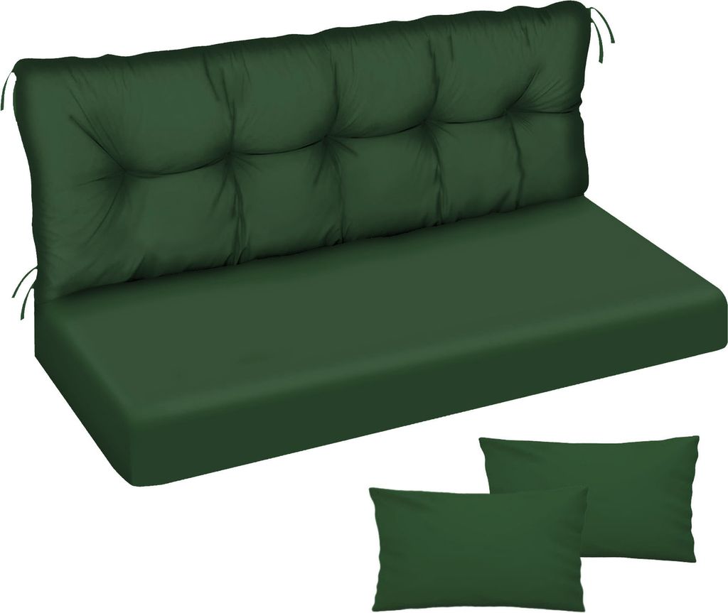 Auflage für Hollywoodschaukel 100x50x50 Gartenbankauflage Bank Sitzkissen Rückenkissen Polsterauflage Matratze Gartenpolster, Glatt-Pik Grün [133]